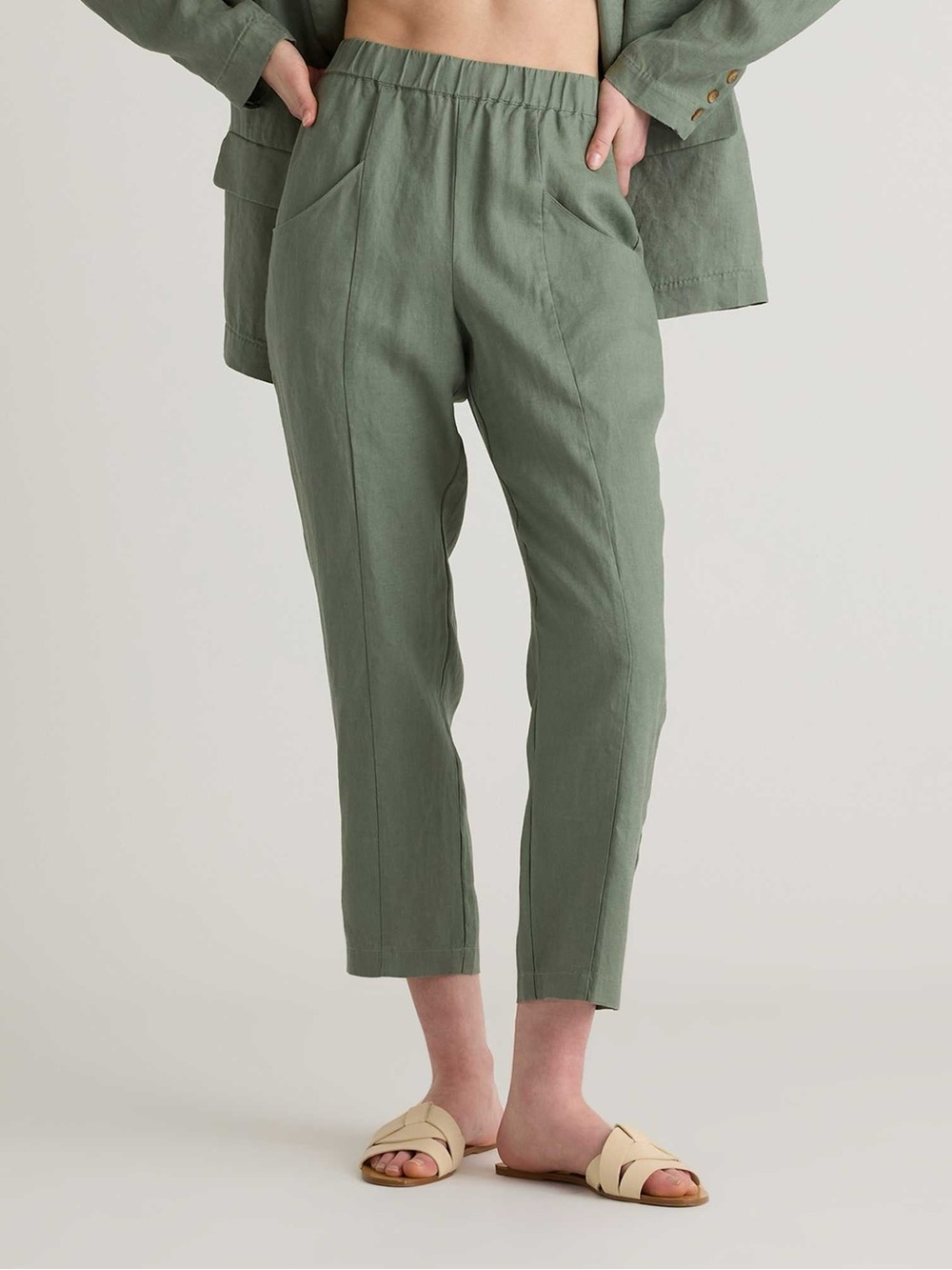 Quince 100% Linen Tapered Ankle Pants